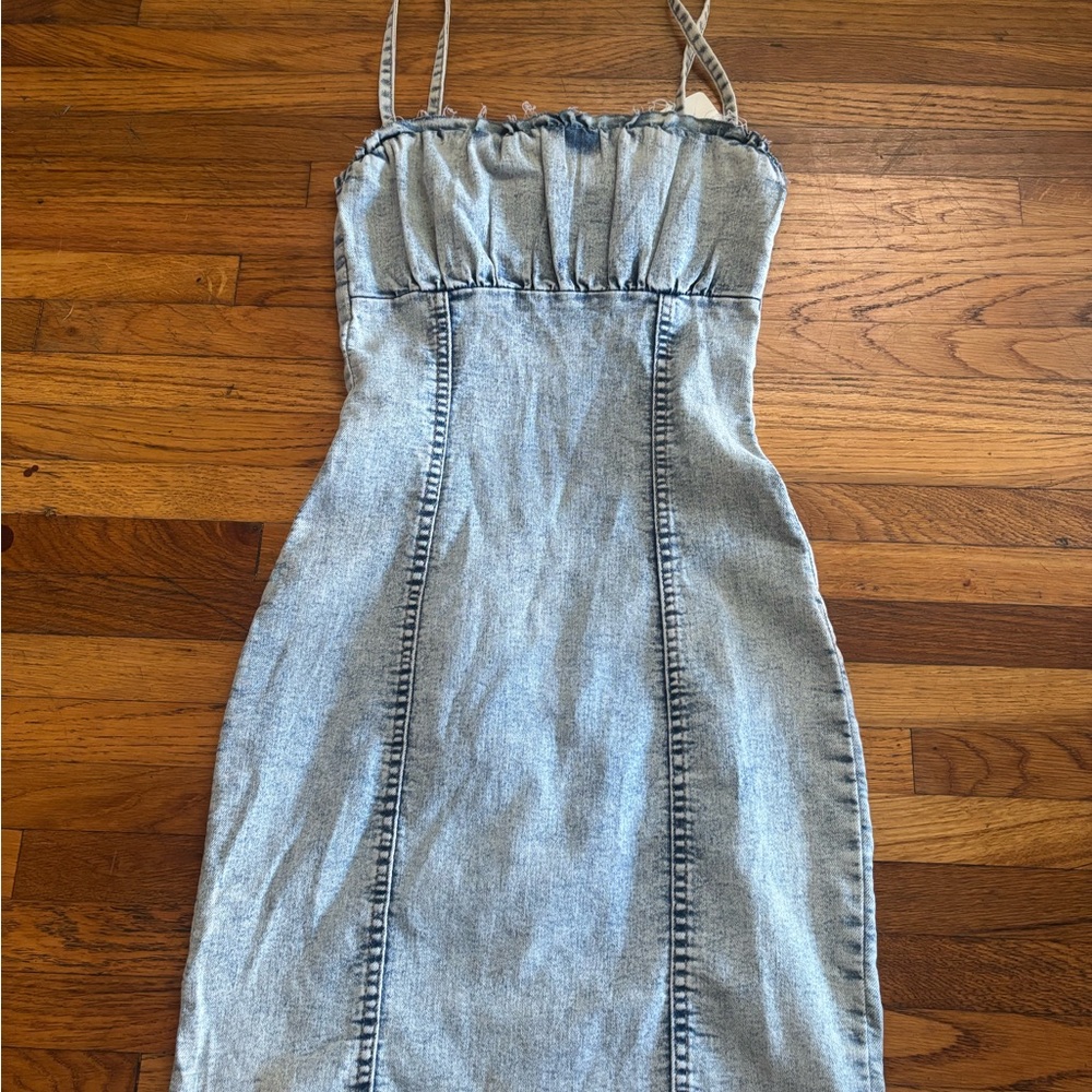H&M Blue Spaghetti Strap Mini Dress